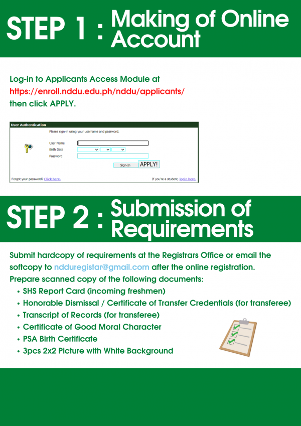 UNDERGRADUATE SCHOOL REQUIREMENTS Notre Dame of Dadiangas University