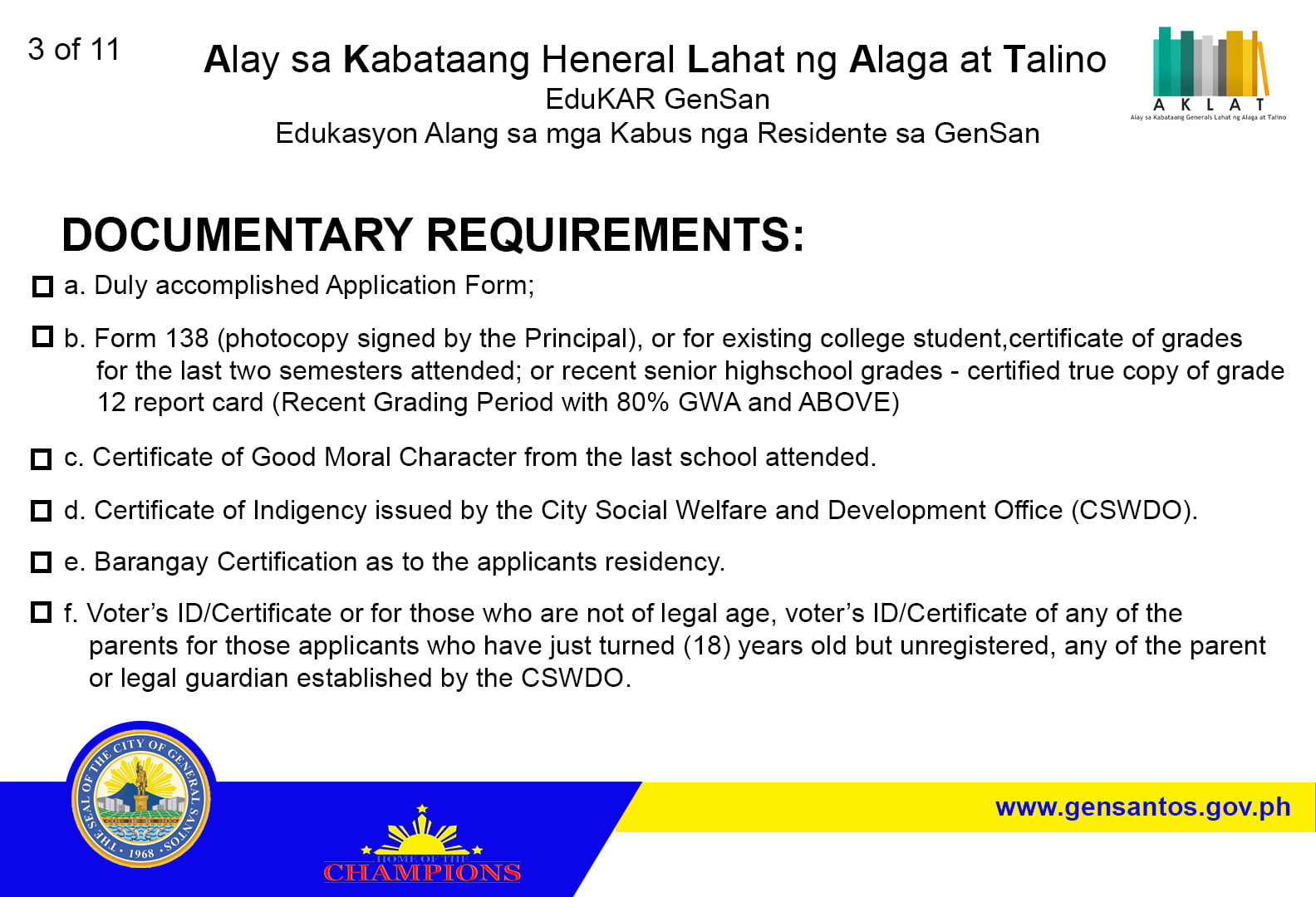 EduKAR GenSan Scholarship Program Notre Dame of Dadiangas University